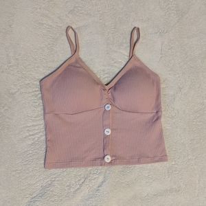BRAND NEW Button front, padded, cropped tank top